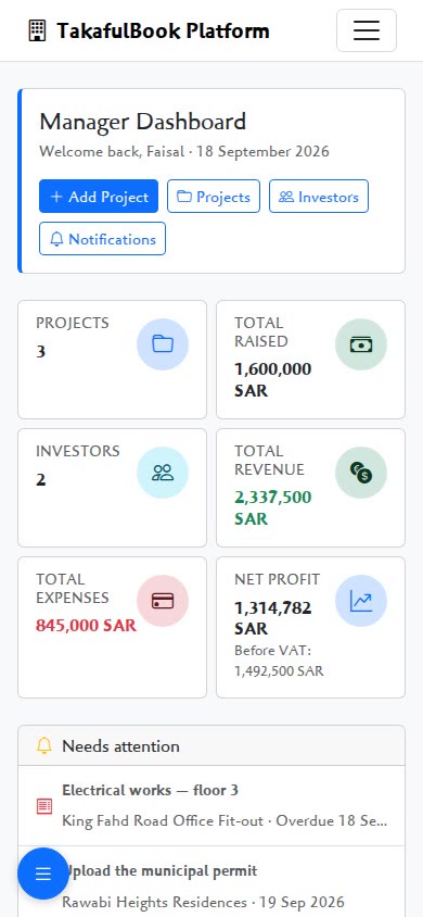 The manager dashboard